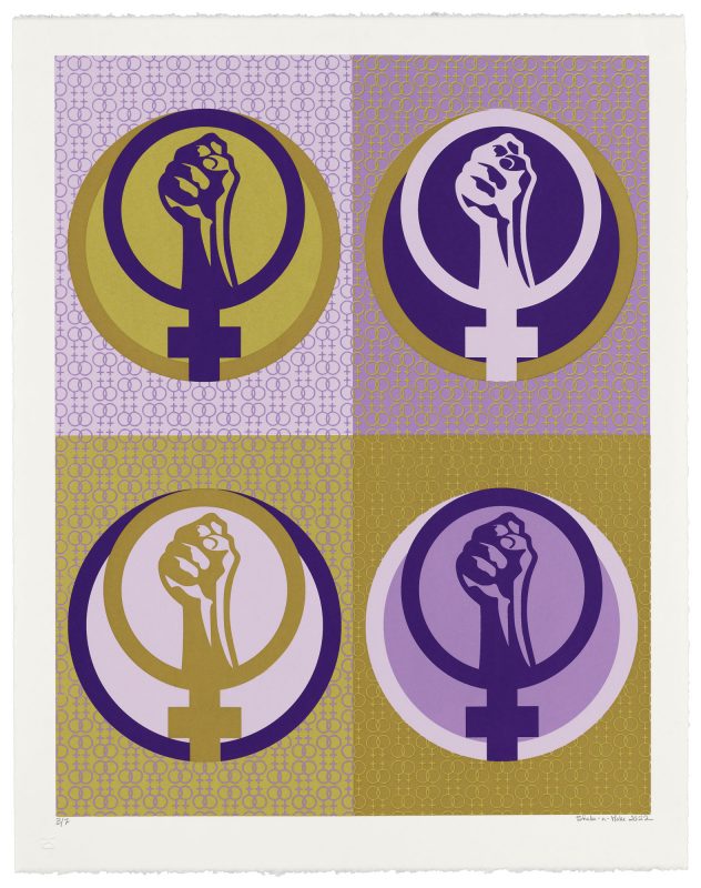 Shake-N-Make - "Read My Fist (1)", silkscreen on Stonehenge , 20" x 15", 2022