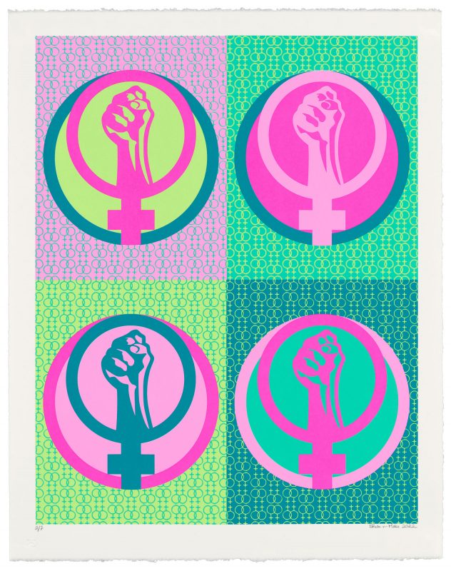 Shake-N-Make - "Read My Fist (2)", silkscreen on Stonehenge , 20" x 15", 2022