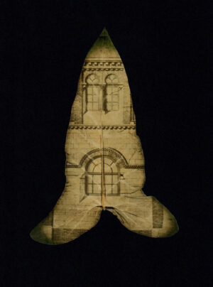 Dianne Bos - Feuilles d'Arum, fenetre cintree, 2024