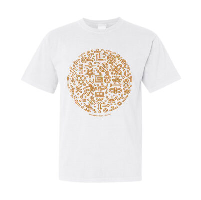 Don Carr - Serendipitous Signs (white) t-shirt, 2025