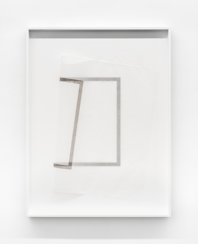 Jim Verburg - Untitled (if it doesn't bend #2), 50.75" x 38.75" x 3.5", acrylic on tarlatan, framed