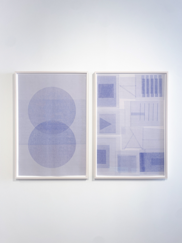 Jim Verburg - Shape / Layer Blueprint #2 (circles) | Shape / Layer Blueprint #1, diazotype prints, 2025