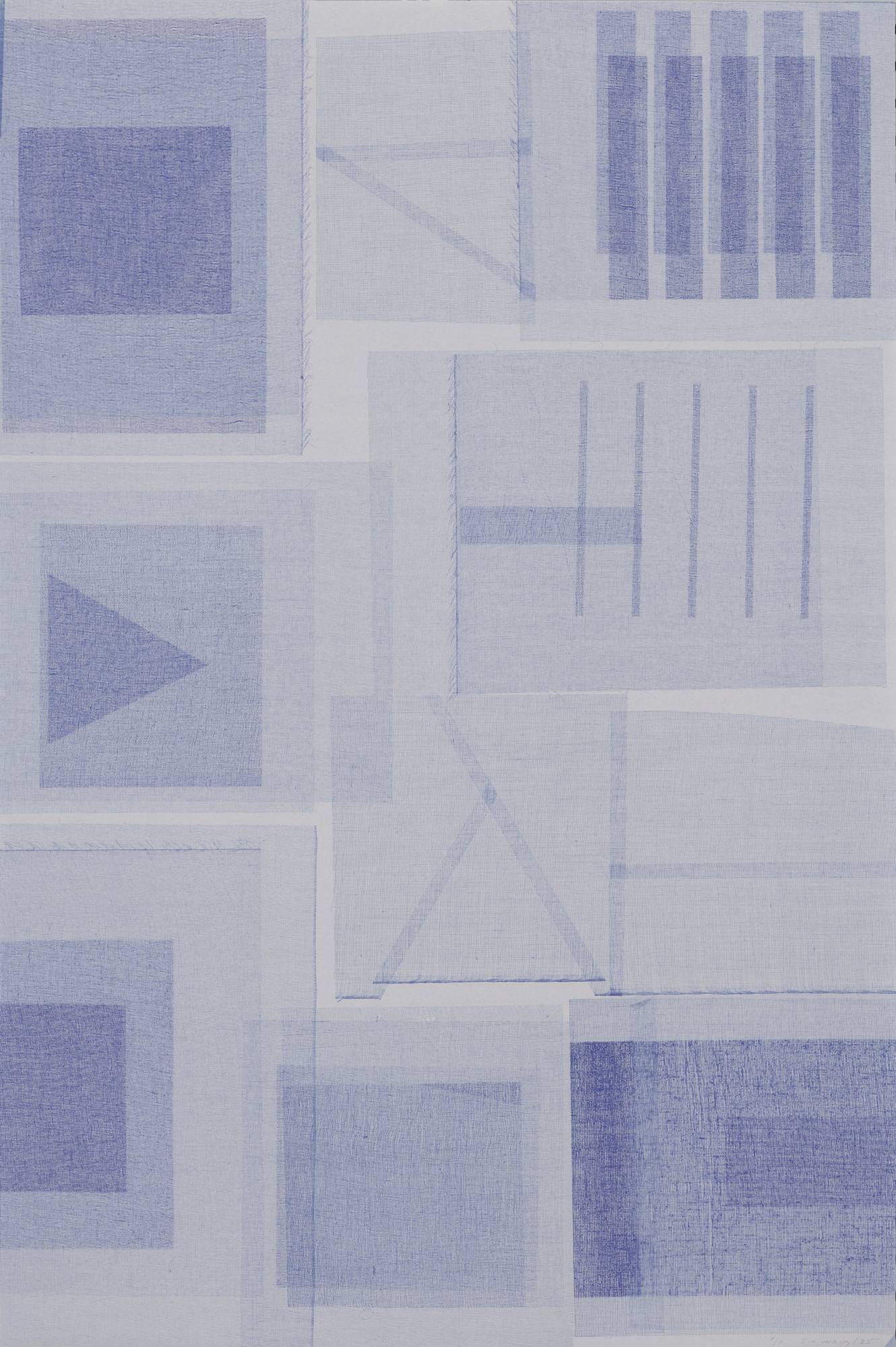 Jim Verburg - Shape / Layer Blueprint #1, diazotype, edition of 5, 2025