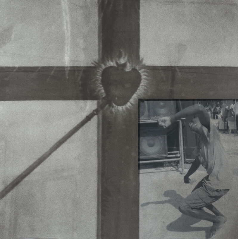 Isabel Okoro - Sacred Heart, 19.75" x 19.75", layered silkscreen print and transparent digital print, double mounted, edition of 3, 2026