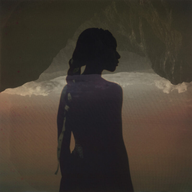 Isabel Okoro - And with her head in the clouds, 19.75" x 19.75", layered silkscreen print and transparent digital print, double mounted, edition of 3, 2026