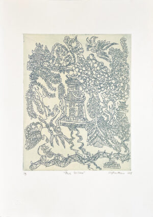 Stephen Altena - Blue Willow, 15.5" x 11", soft-ground etching, edition of 5, 2018