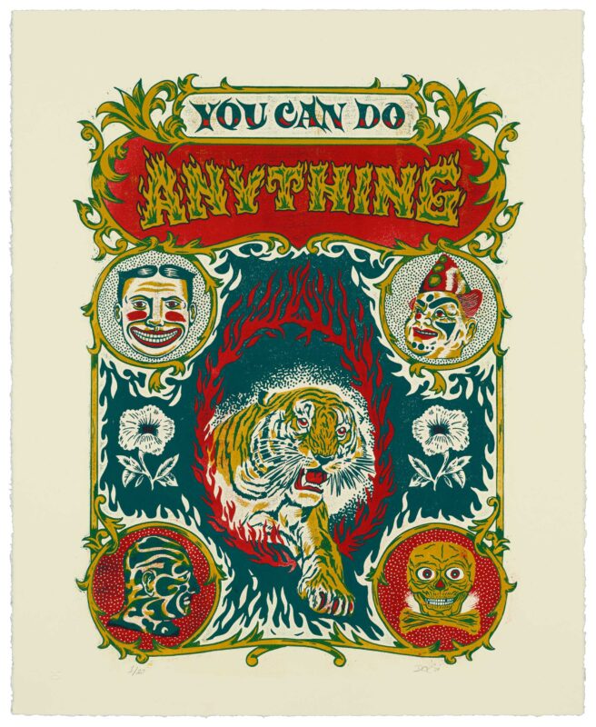 David O'Connor - You Can Do Anything, 27.5" x 22.5", woodcut print, edition of 10, 2026