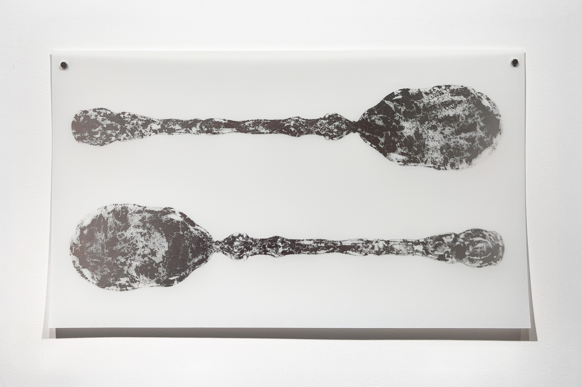 Laine Groeneweg - Silverware, 11" x 19" silkscreen with silver-leaf on mylar, variable edition of 8, 2026