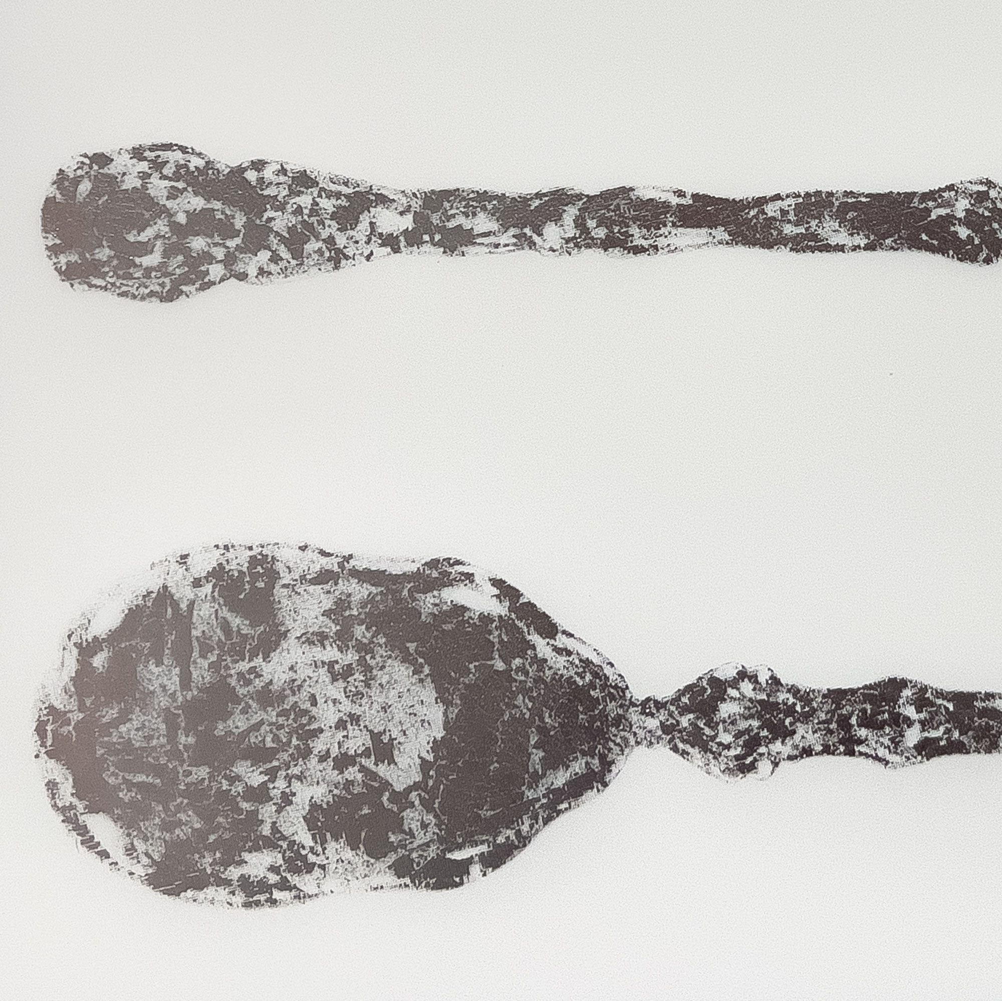 Laine Groeneweg - Silverware, 11" x 19" silkscreen with silver-leaf on mylar, variable edition of 8, 2026, detail
