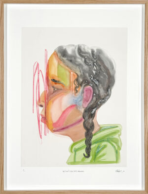 Elicser Elliott - We Don't Even Talk Anymore, 30" x 22", silkscreen print with hand-painted embellishments, 2026
