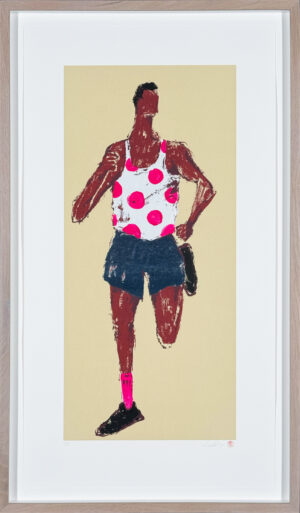 Kellen Hatanaka - Marathon 26, 30.5" x 18", silkscreen print with hand-painted embellishments, 2026