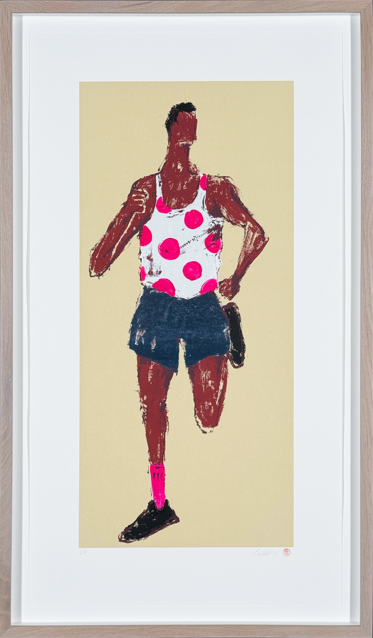 Kellen Hatanaka - Marathon 26, 30.5" x 18", silkscreen print with hand-painted embellishments, 2026