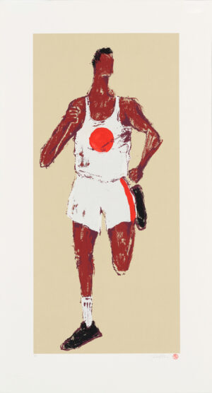 Kellen Hatanaka - Marathon 10, 30.5" x 17", silkscreen print with hand-painted embellishments, 2026
