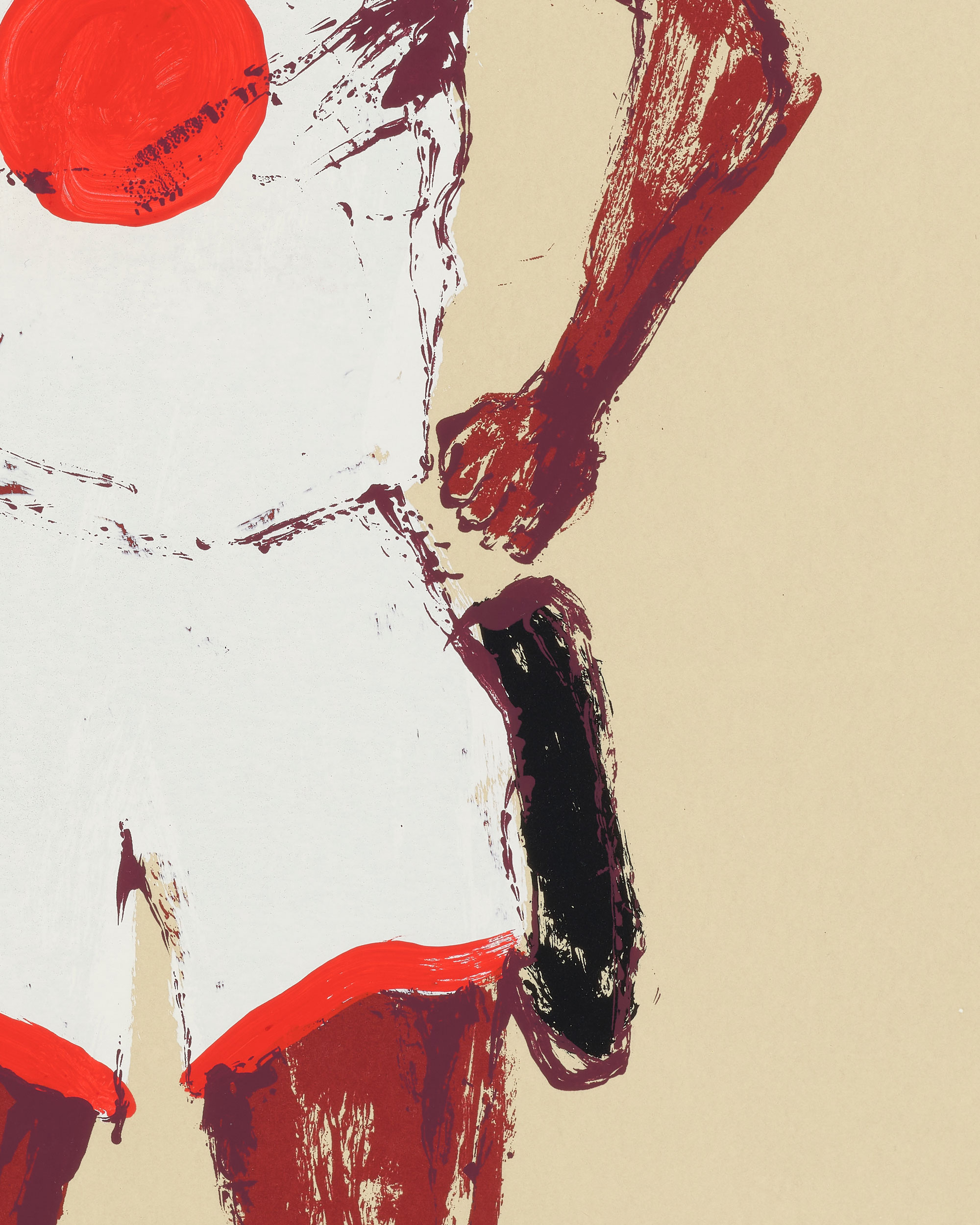 Kellen Hatanaka - Marathon 11 (detail), 30.5" x 17", silkscreen print with hand-painted embellishments, 2026