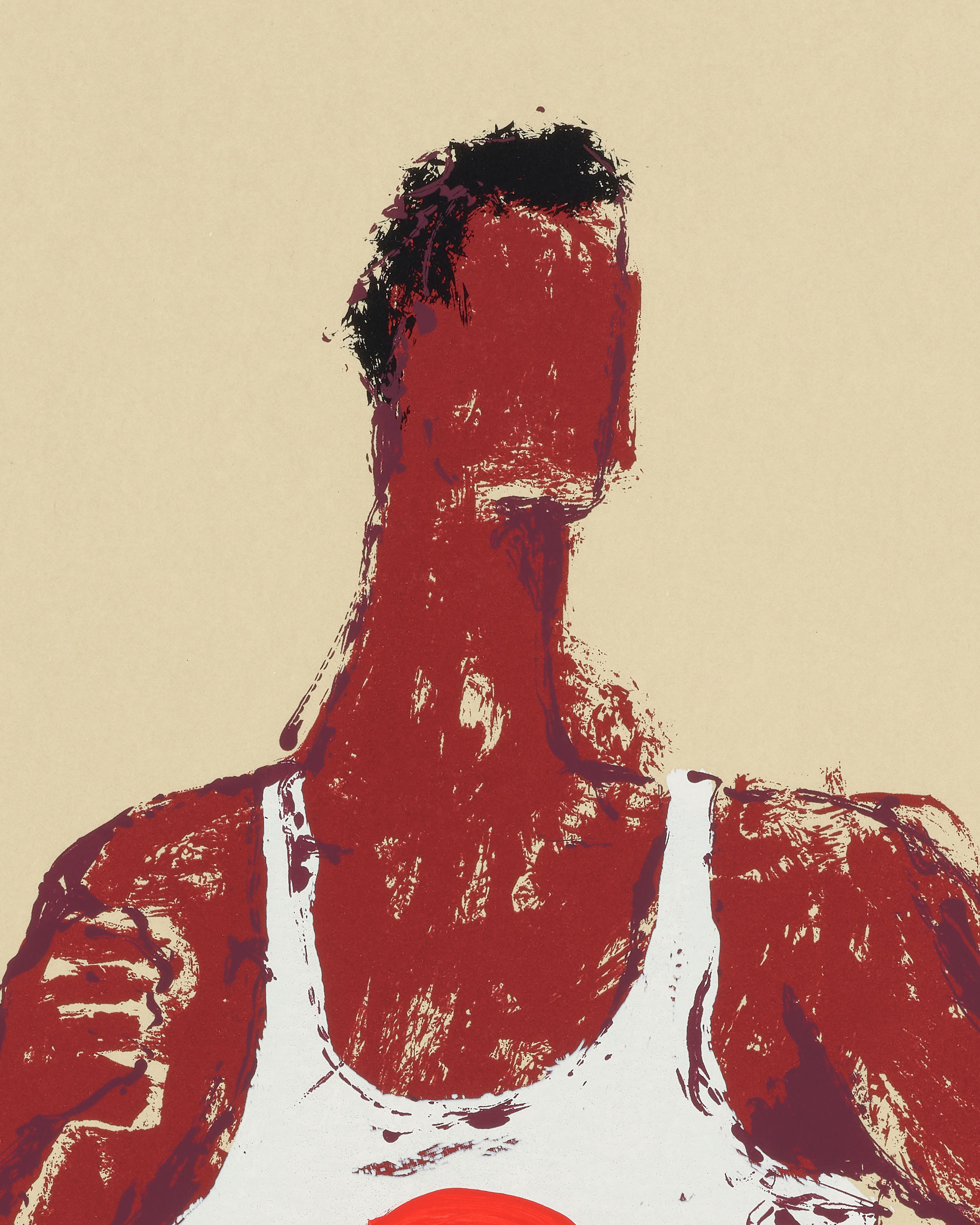 Kellen Hatanaka - Marathon 11 (detail), 30.5" x 17", silkscreen print with hand-painted embellishments, 2026
