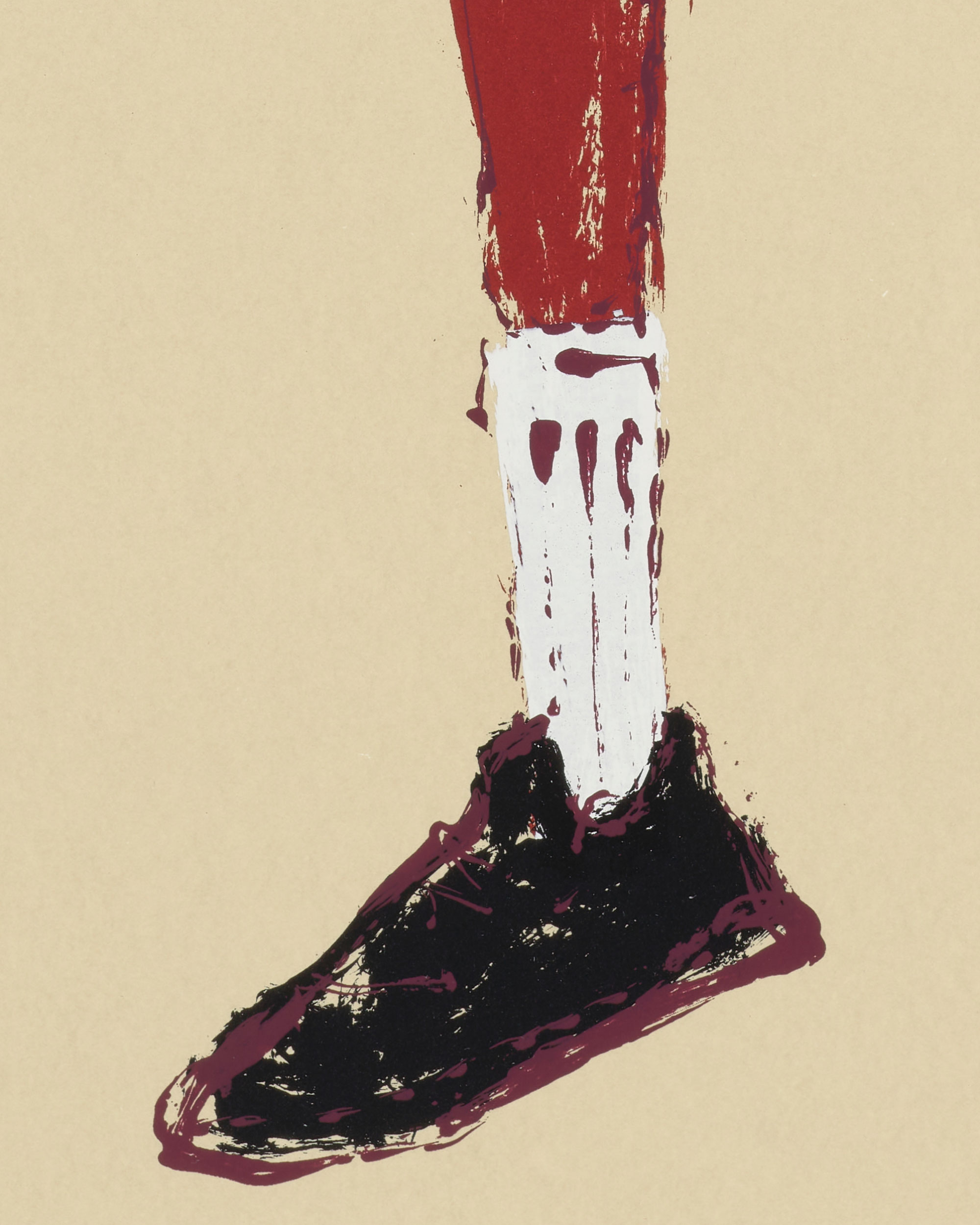 Kellen Hatanaka - Marathon 11 (detail), 30.5" x 17", silkscreen print with hand-painted embellishments, 2026