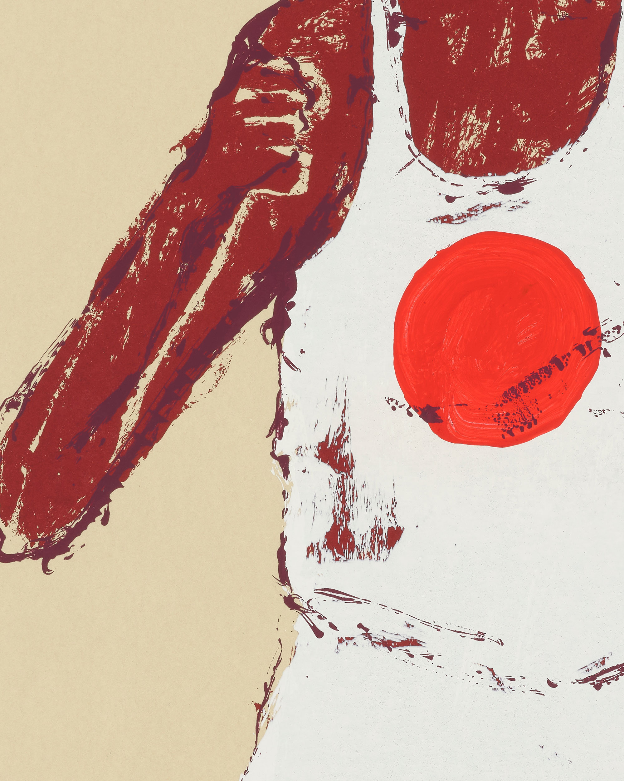 Kellen Hatanaka - Marathon 11 (detail), 30.5" x 17", silkscreen print with hand-painted embellishments, 2026