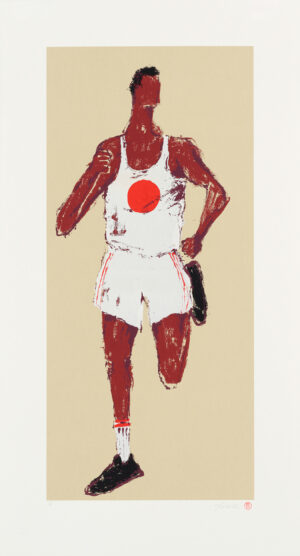 Kellen Hatanaka - Marathon 12, 30.5" x 17", silkscreen print with hand-painted embellishments, 2026