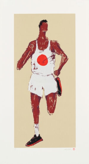 Kellen Hatanaka - Marathon 13, 30.5" x 17", silkscreen print with hand-painted embellishments, 2026