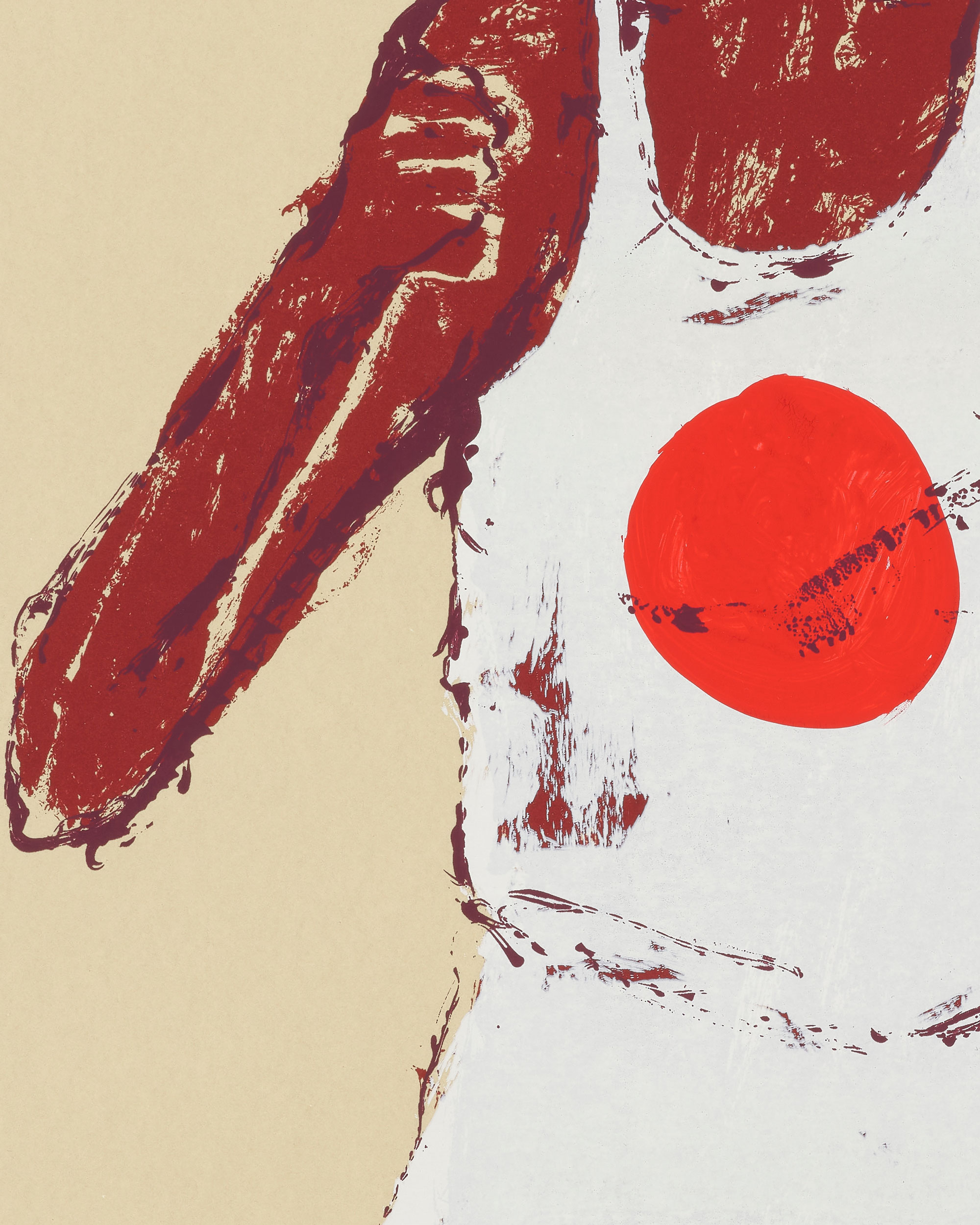 Kellen Hatanaka - Marathon 13 (detail), 30.5" x 17", silkscreen print with hand-painted embellishments, 2026
