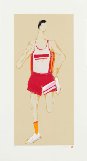 Kellen Hatanaka - Marathon 14, 30.5" x 17", silkscreen print with hand-painted embellishments, 2026