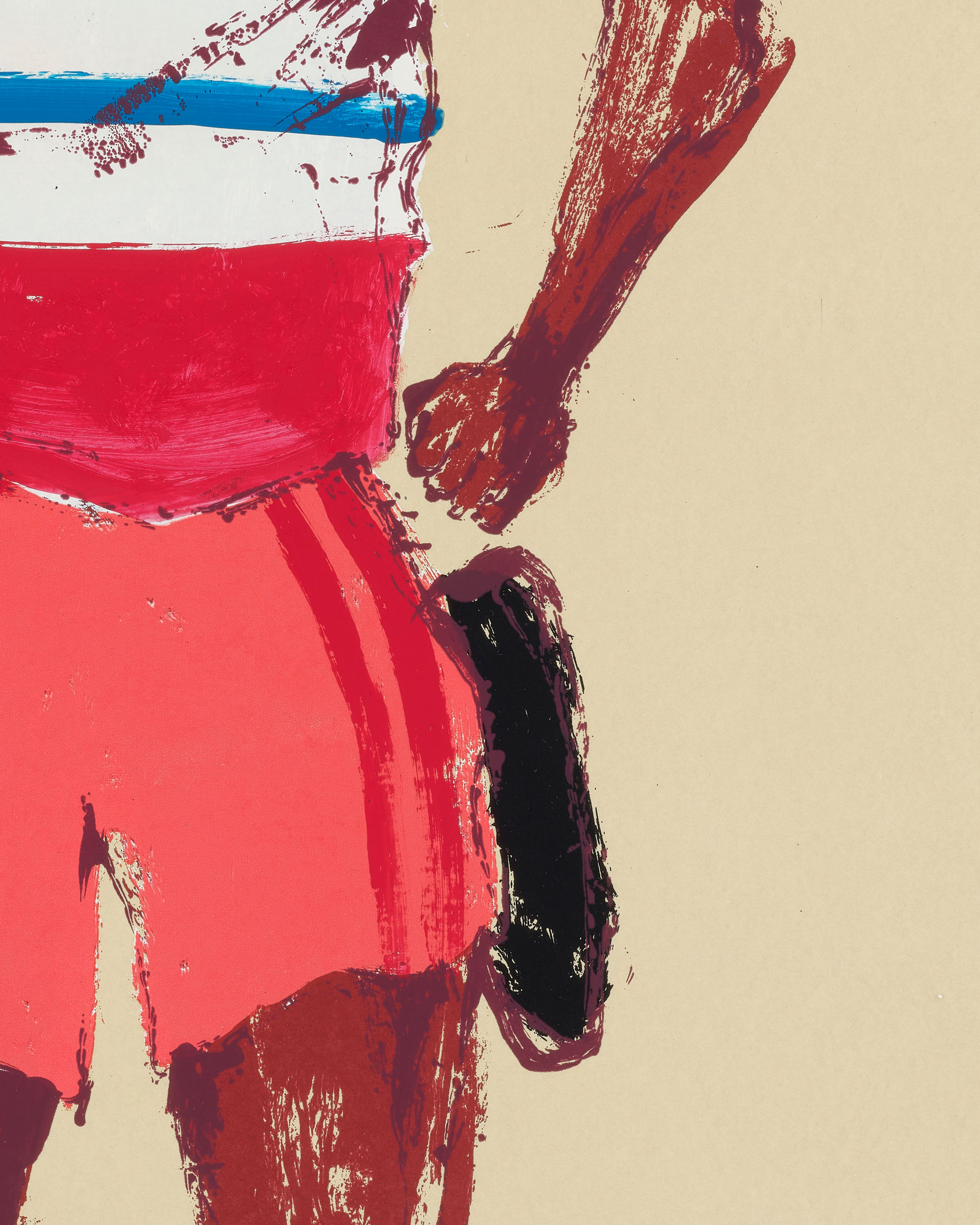 Kellen Hatanaka - Marathon 16 (detail), 30.5" x 17", silkscreen print with hand-painted embellishments, 2026
