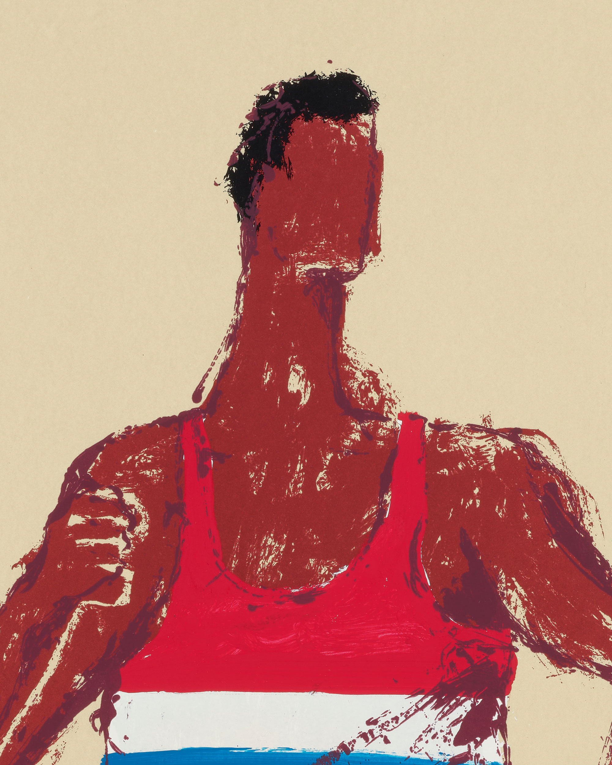 Kellen Hatanaka - Marathon 16 (detail), 30.5" x 17", silkscreen print with hand-painted embellishments, 2026