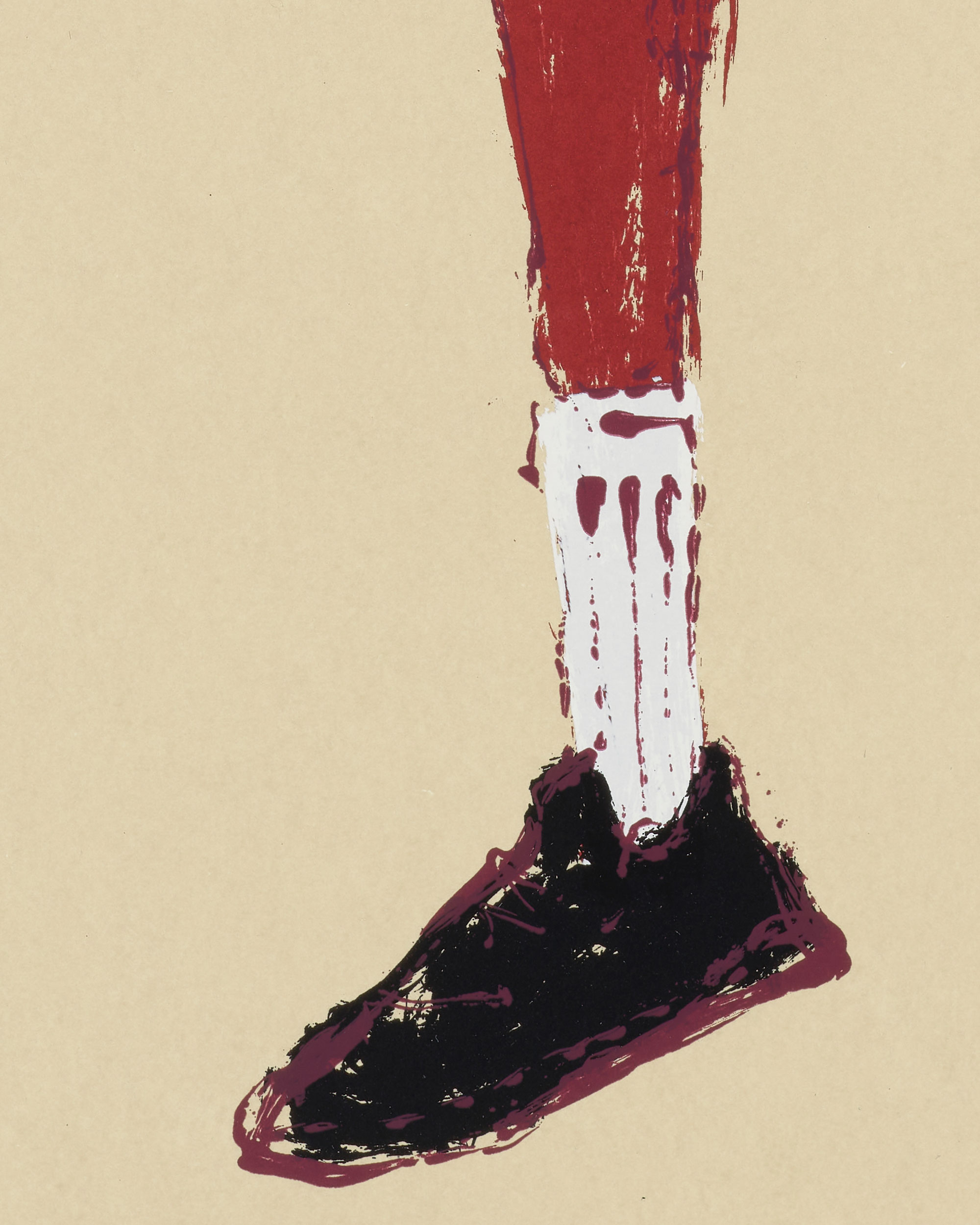 Kellen Hatanaka - Marathon 16 (detail), 30.5" x 17", silkscreen print with hand-painted embellishments, 2026