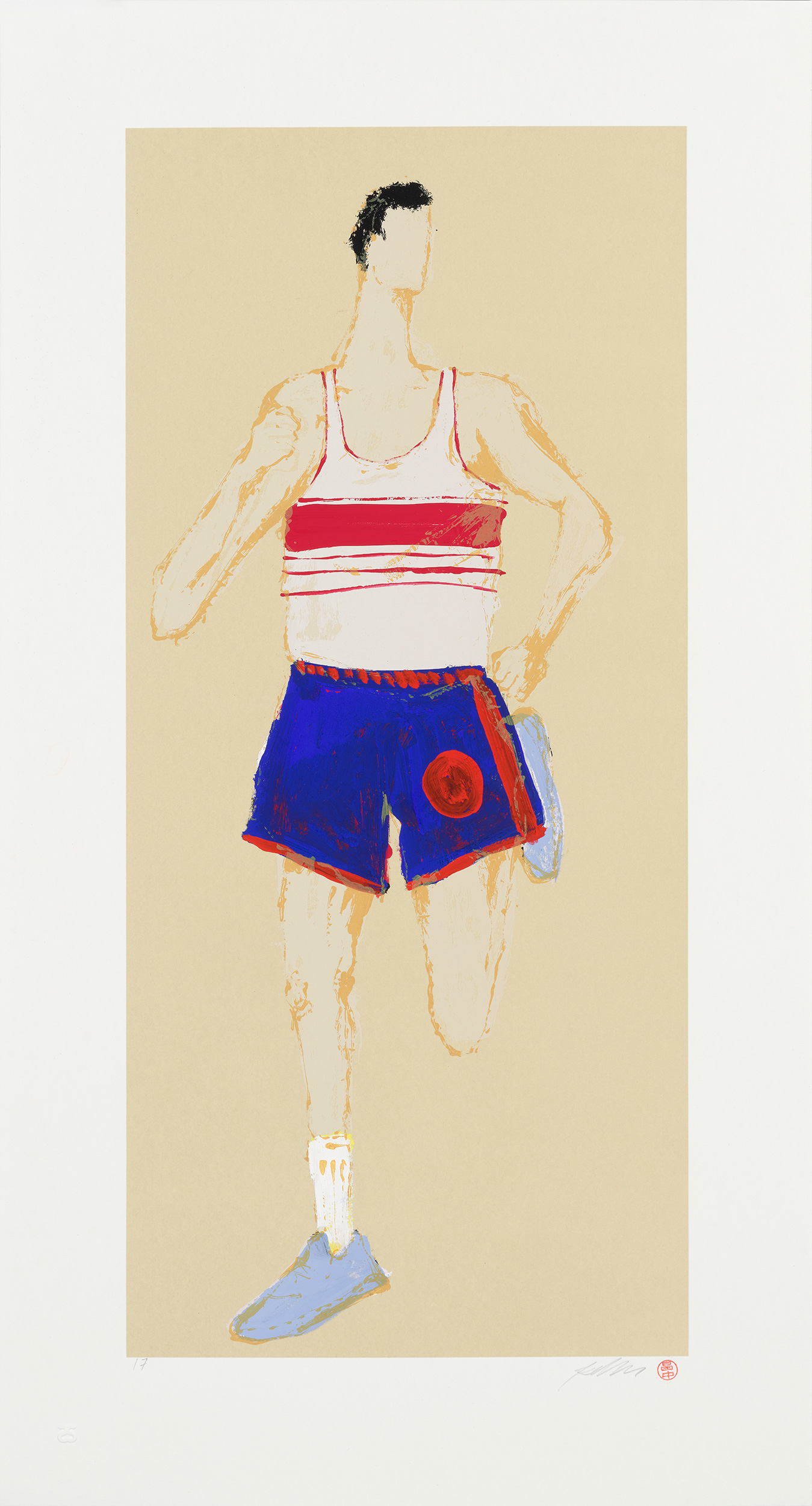 Kellen Hatanaka - Marathon 17, 30.5" x 17", silkscreen print with hand-painted embellishments, 2026