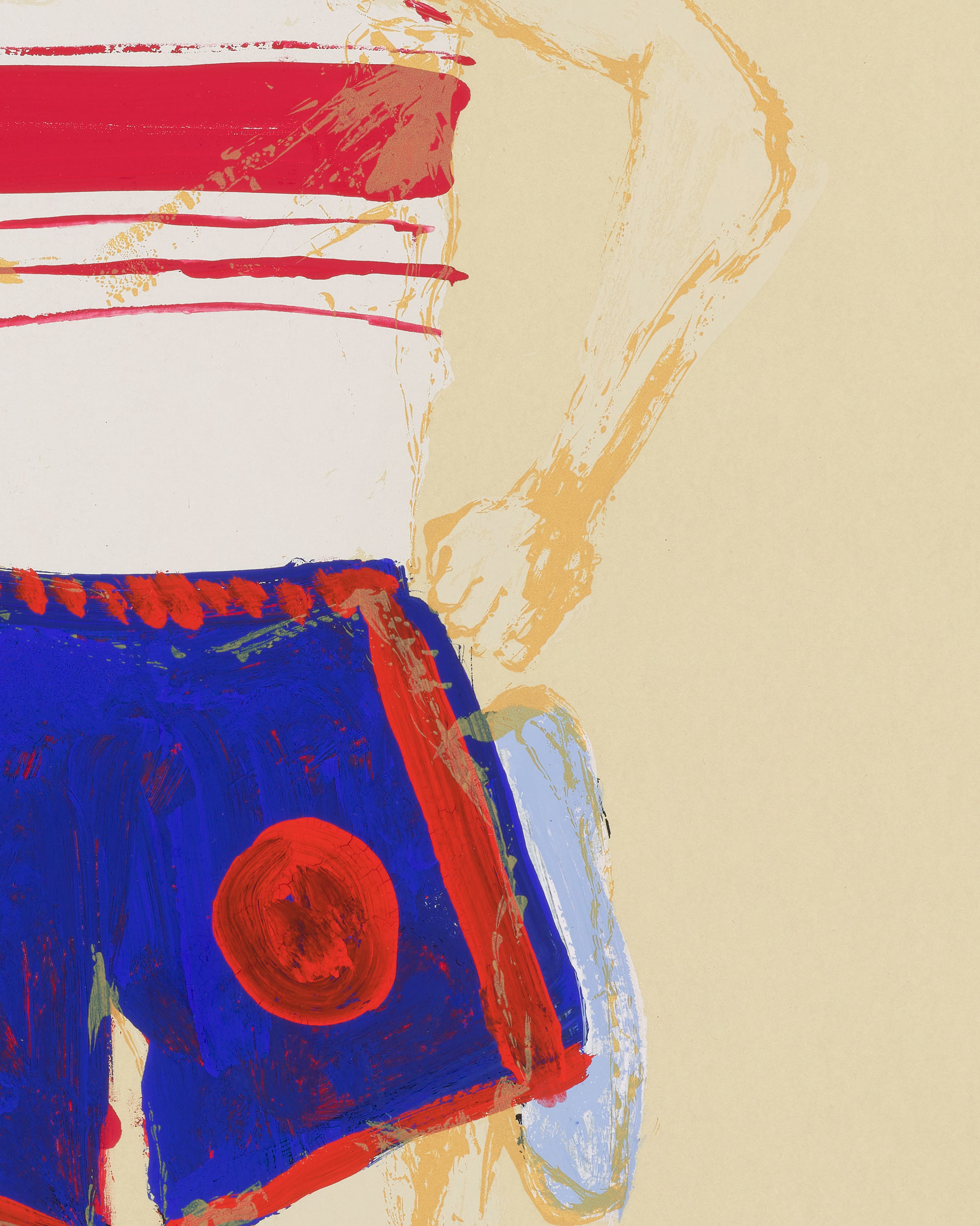 Kellen Hatanaka - Marathon 17 (detail), 30.5" x 17", silkscreen print with hand-painted embellishments, 2026
