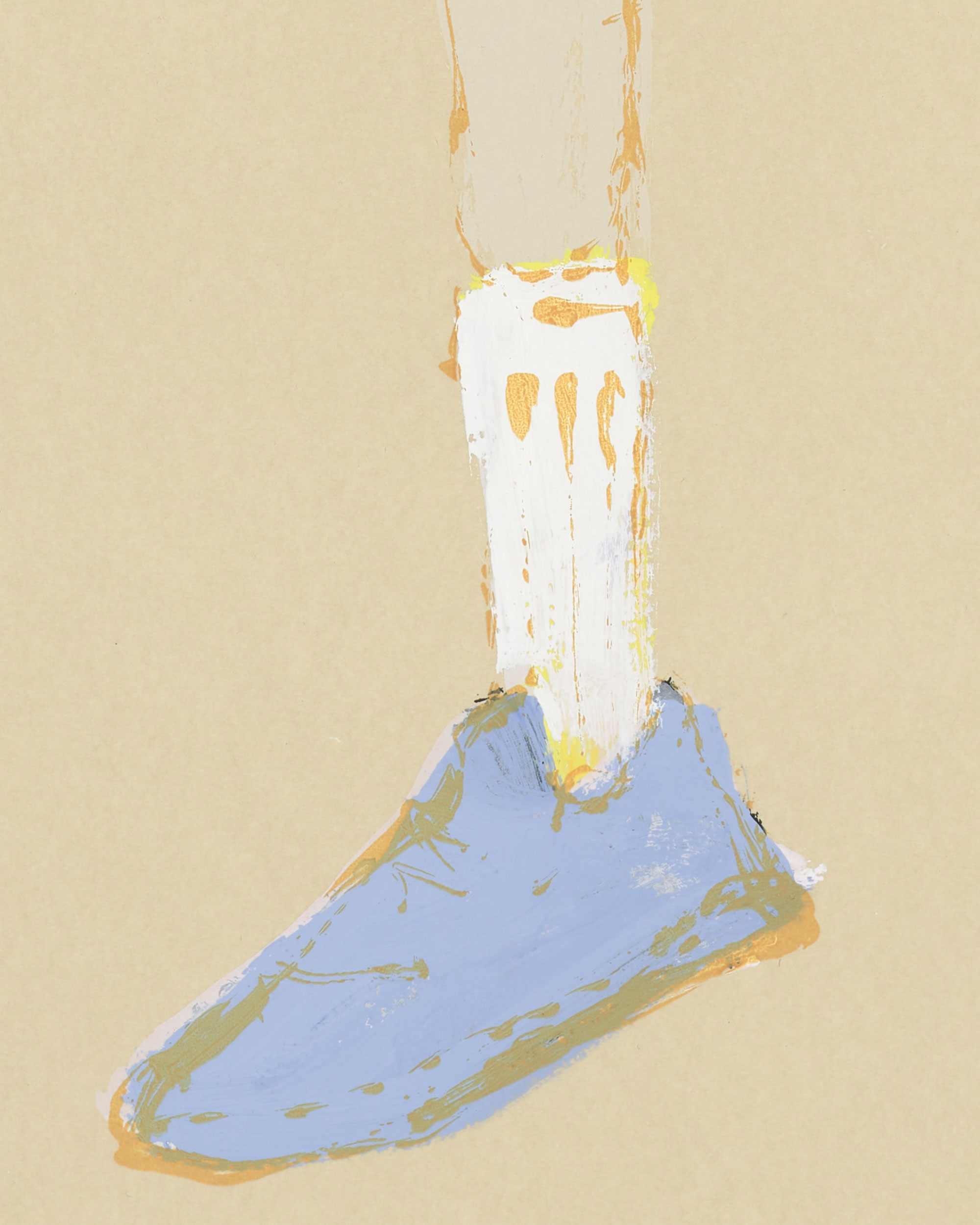 Kellen Hatanaka - Marathon 17 (detail), 30.5" x 17", silkscreen print with hand-painted embellishments, 2026