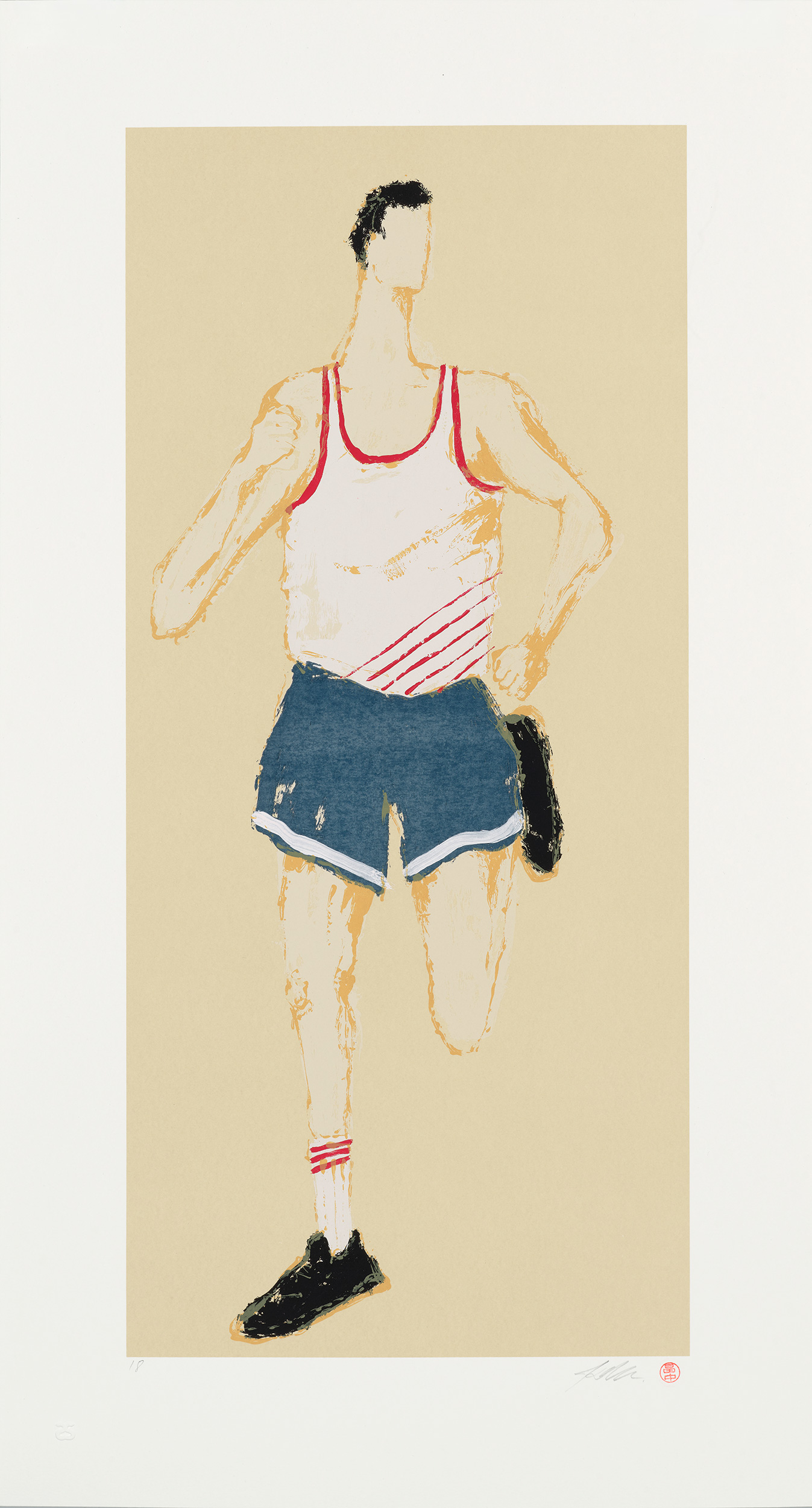 Kellen Hatanaka - Marathon 18, 30.5" x 17", silkscreen print with hand-painted embellishments, 2026