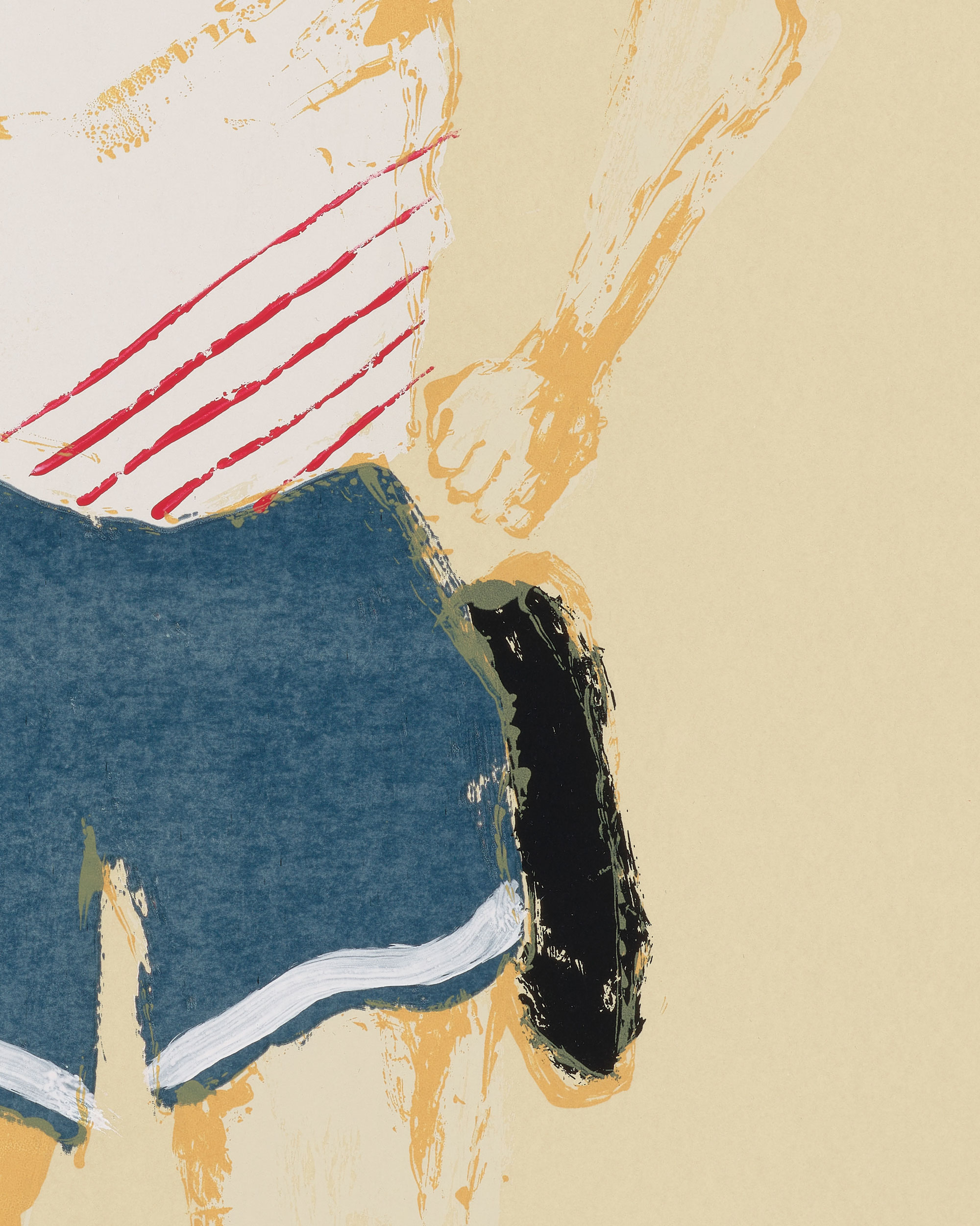 Kellen Hatanaka - Marathon 18 (detail), 30.5" x 17", silkscreen print with hand-painted embellishments, 2026