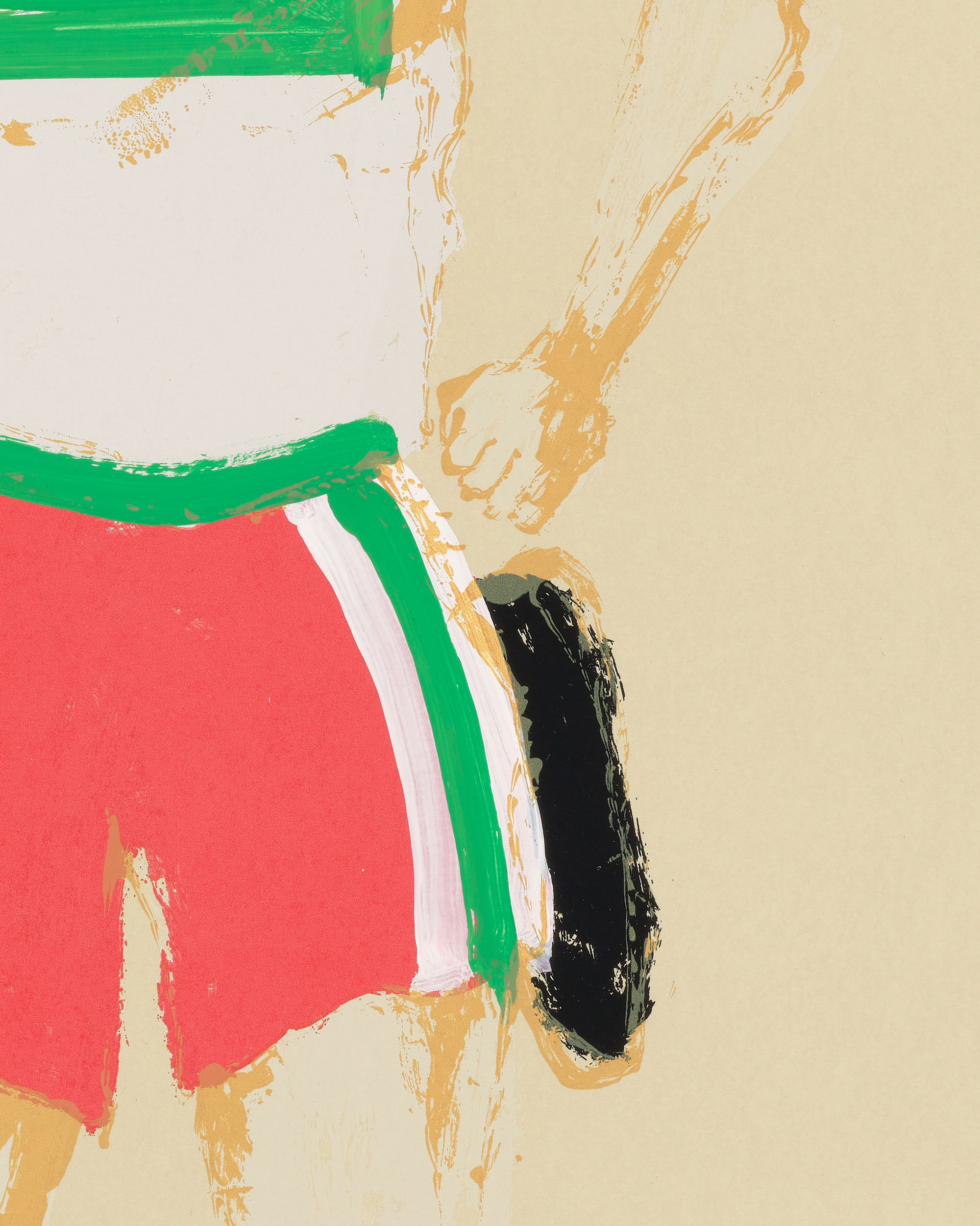 Kellen Hatanaka - Marathon 19 (detail), 30.5" x 17", silkscreen print with hand-painted embellishments, 2026