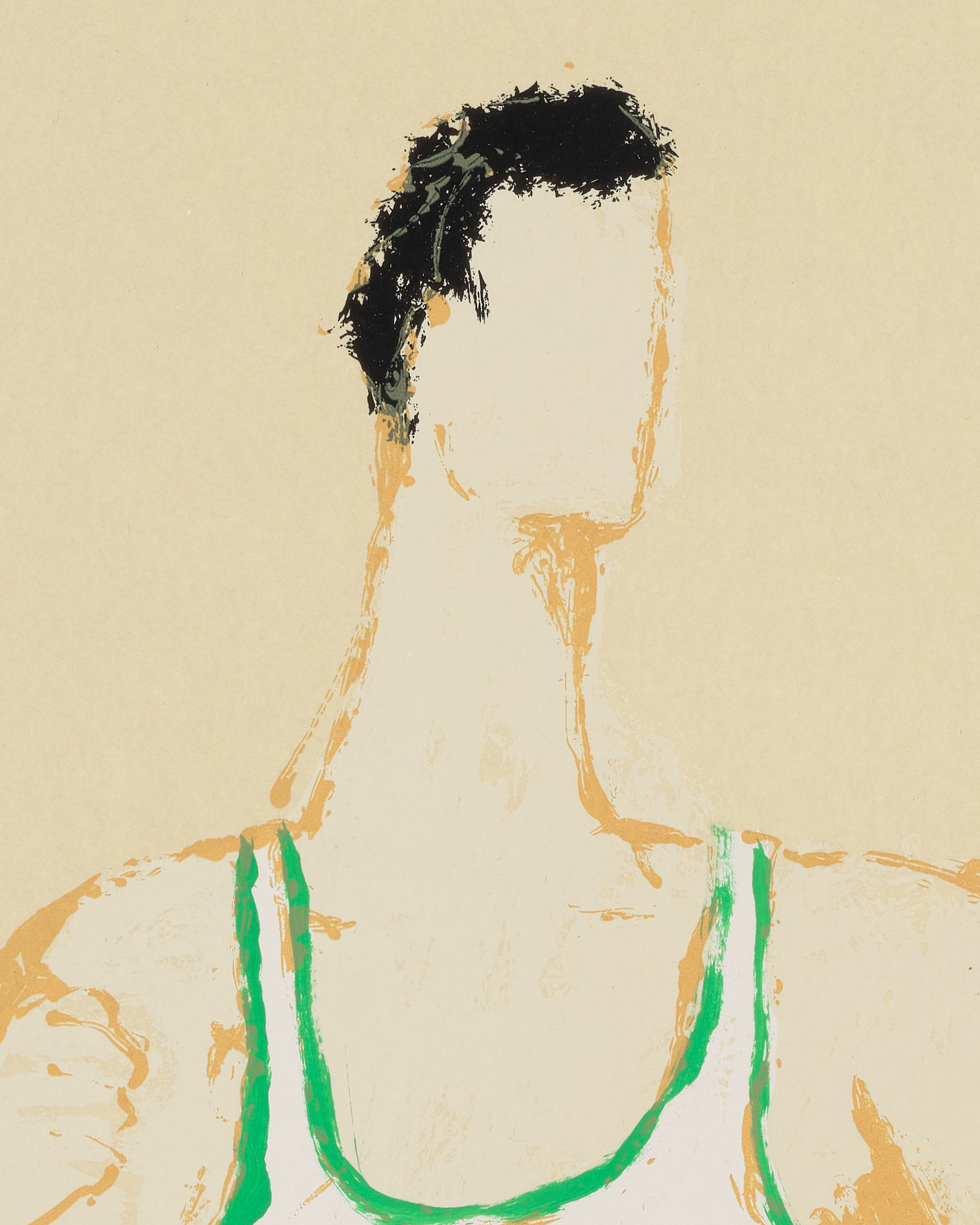 Kellen Hatanaka - Marathon 19 (detail), 30.5" x 17", silkscreen print with hand-painted embellishments, 2026