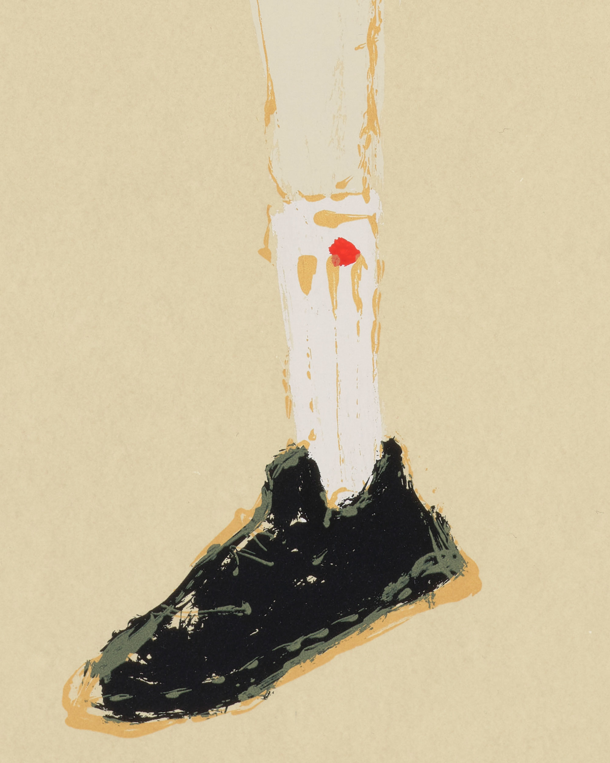 Kellen Hatanaka - Marathon 1 (detail), 30.5" x 17", silkscreen print with hand-painted embellishments, 2026