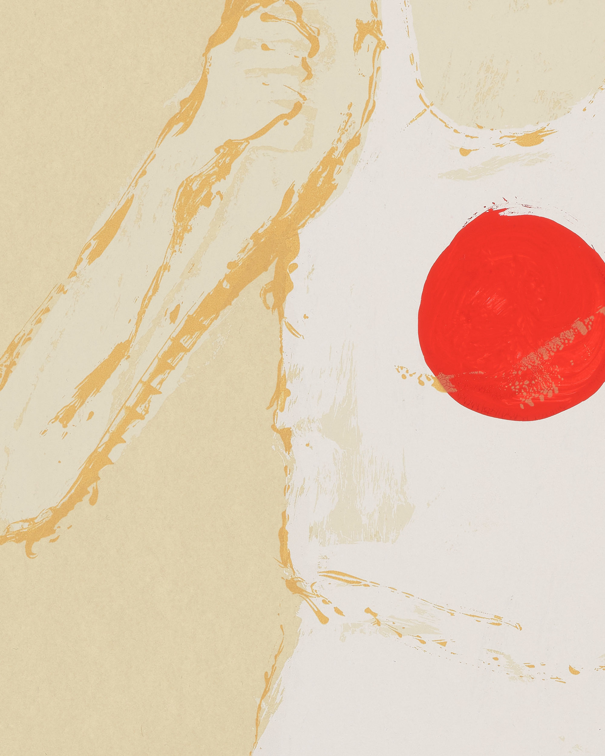 Kellen Hatanaka - Marathon 1 (detail), 30.5" x 17", silkscreen print with hand-painted embellishments, 2026