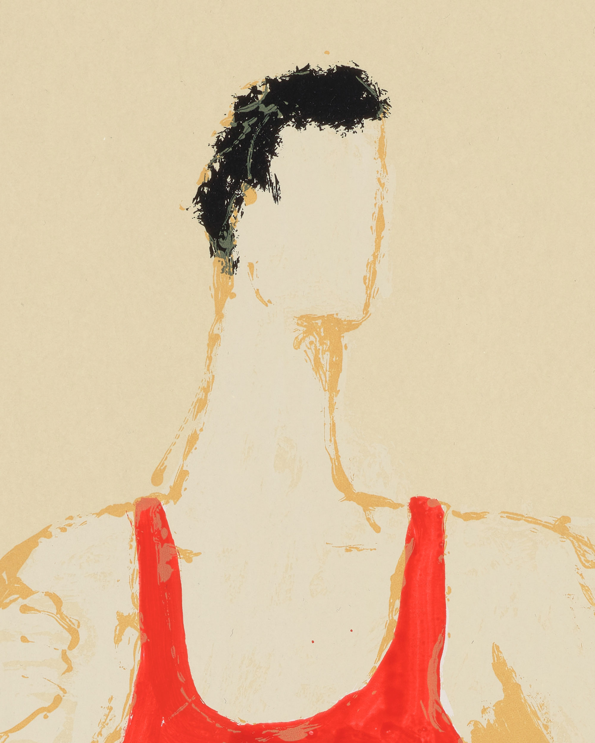 Kellen Hatanaka - Marathon 20 (detail), 30.5" x 17", silkscreen print with hand-painted embellishments, 2026