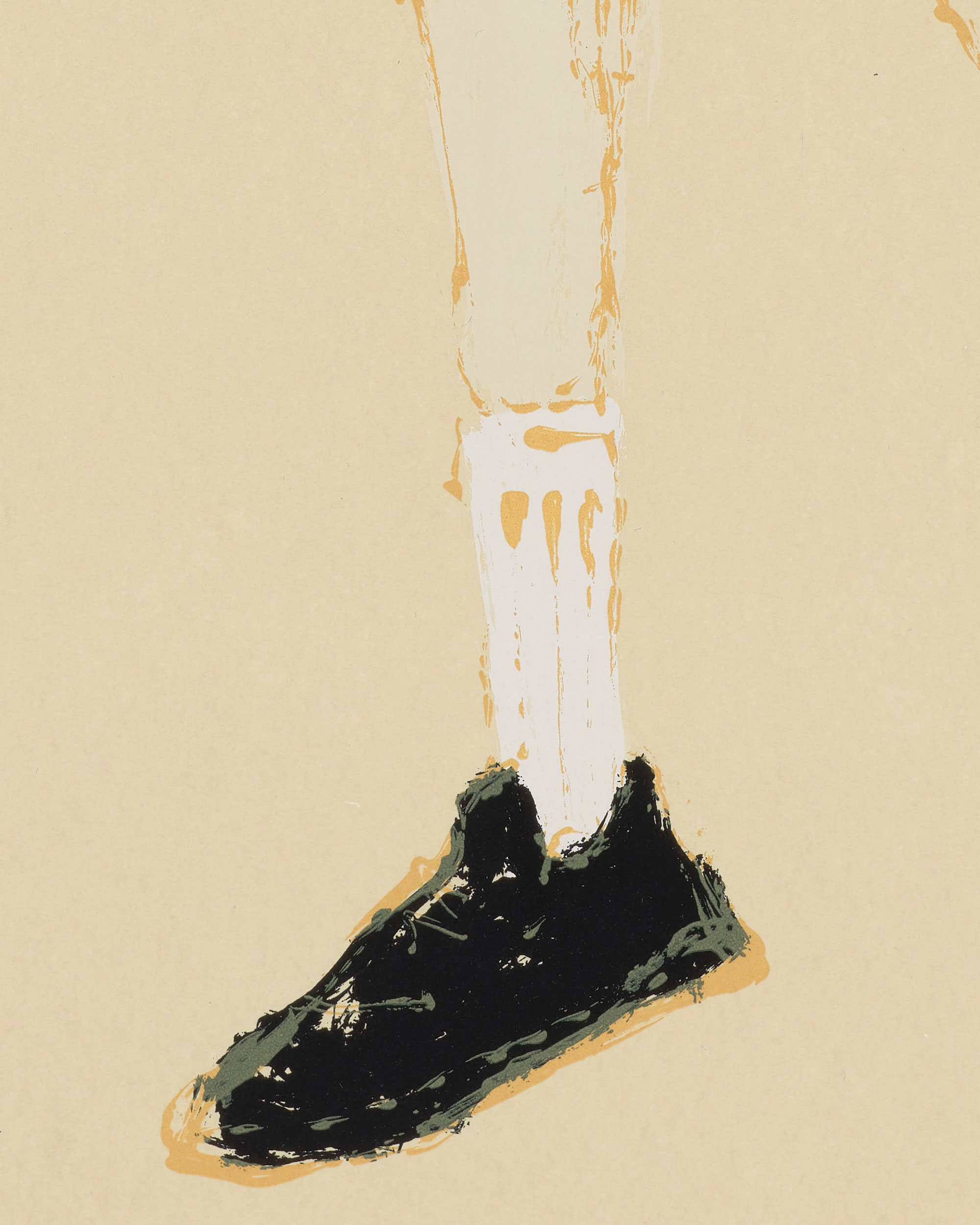 Kellen Hatanaka - Marathon 20 (detail), 30.5" x 17", silkscreen print with hand-painted embellishments, 2026