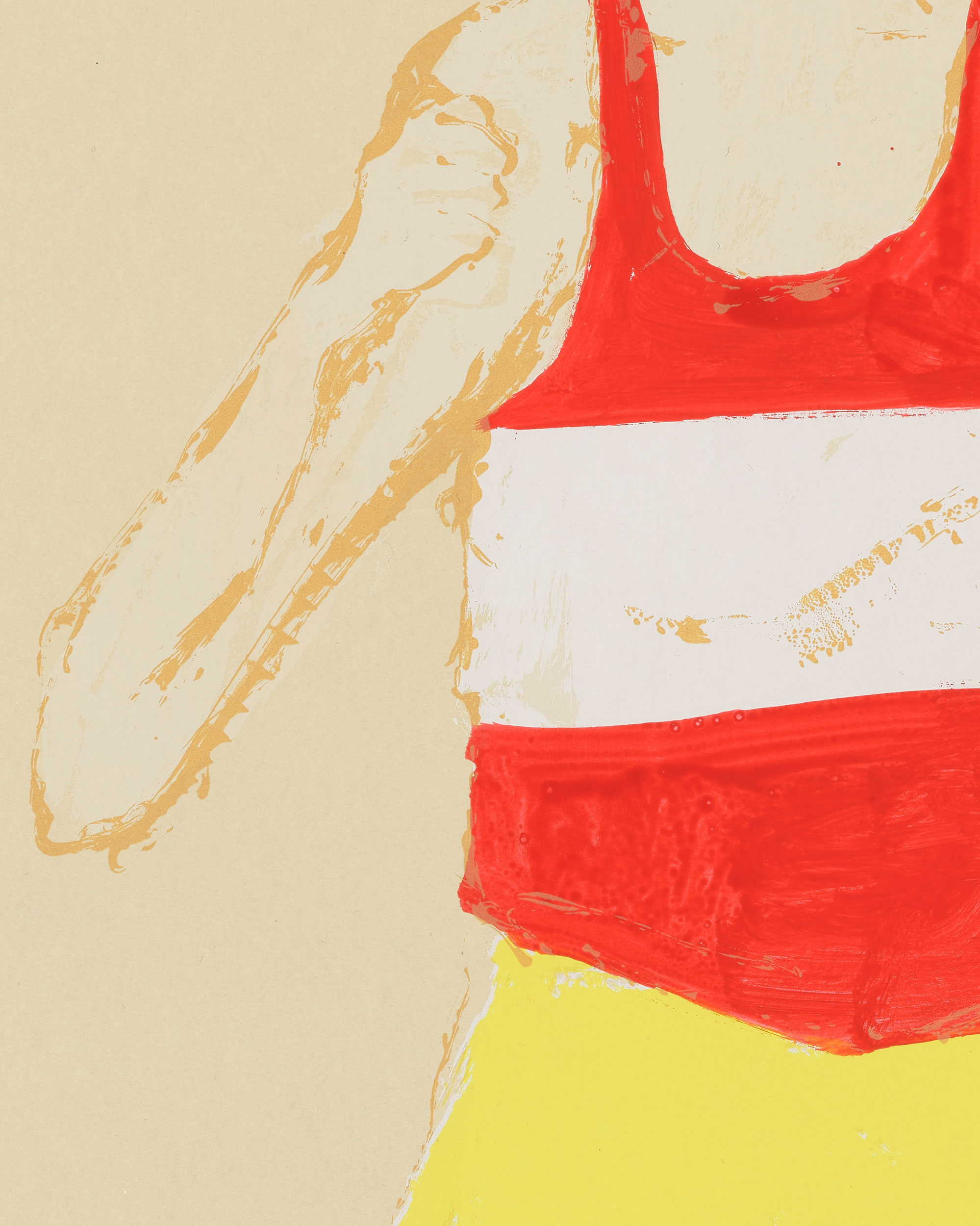 Kellen Hatanaka - Marathon 20 (detail), 30.5" x 17", silkscreen print with hand-painted embellishments, 2026