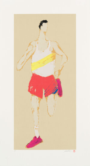 Kellen Hatanaka - Marathon 21, 30.5" x 17", silkscreen print with hand-painted embellishments, 2026