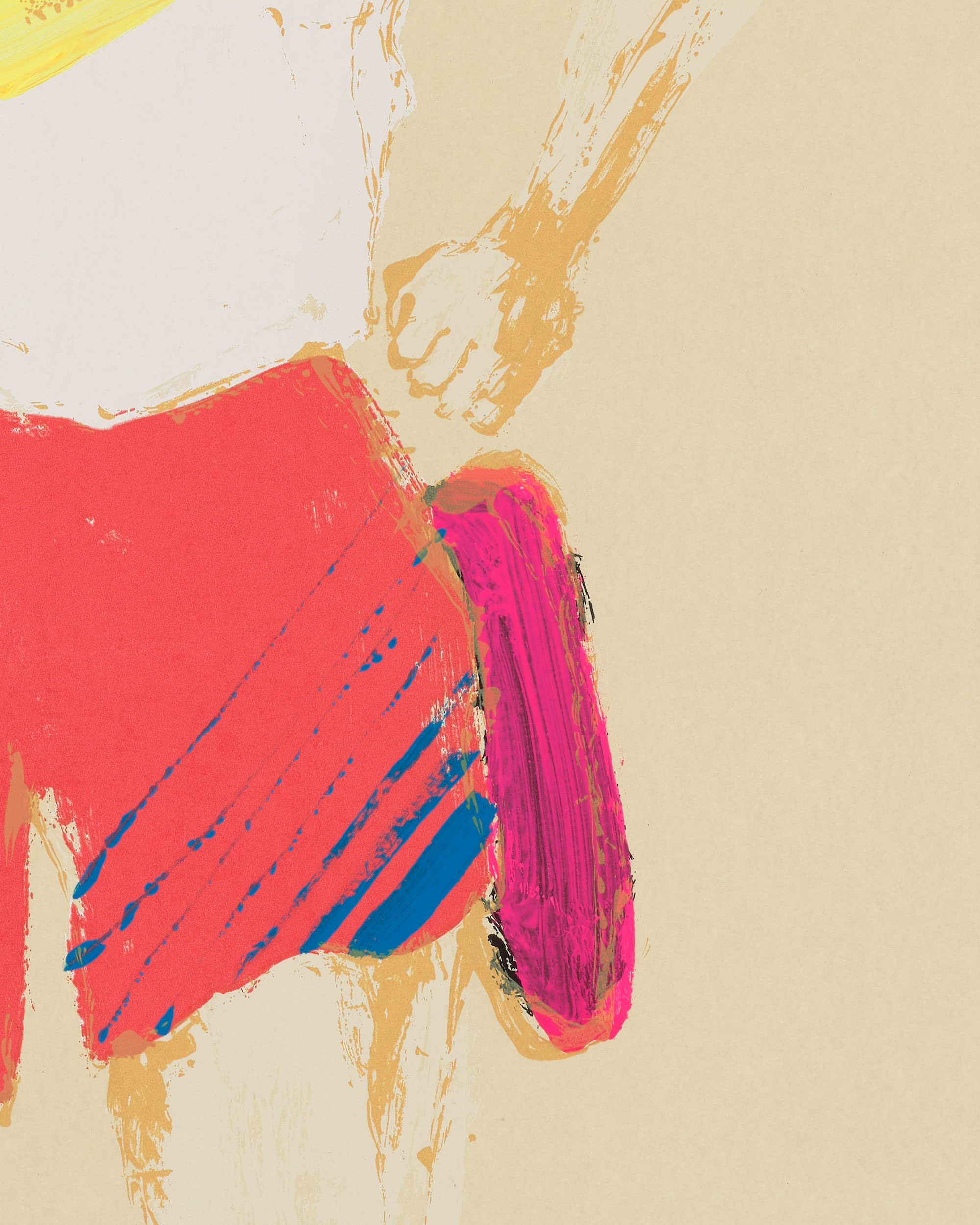 Kellen Hatanaka - Marathon 21 (detail), 30.5" x 17", silkscreen print with hand-painted embellishments, 2026