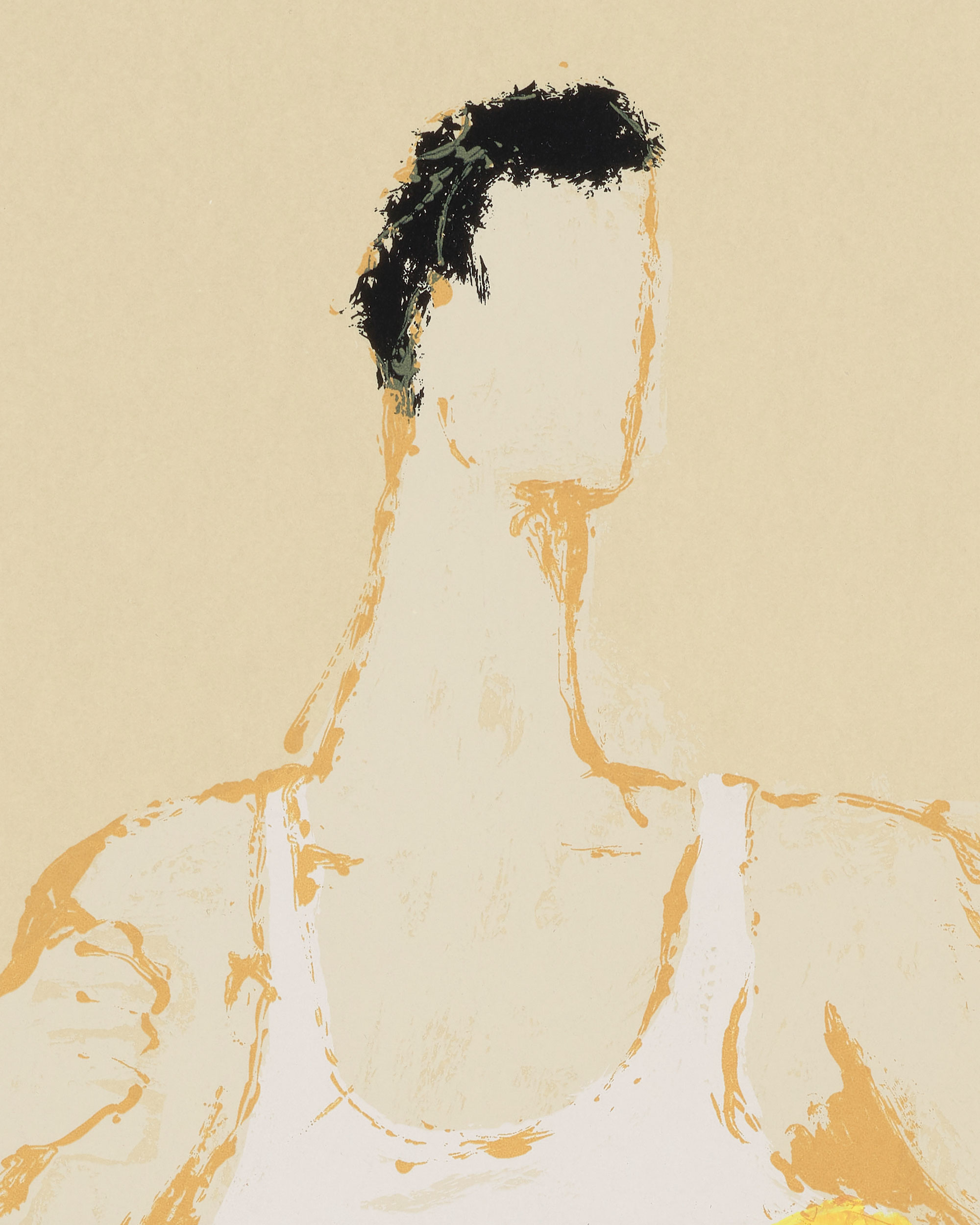 Kellen Hatanaka - Marathon 21 (detail), 30.5" x 17", silkscreen print with hand-painted embellishments, 2026