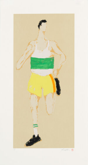 Kellen Hatanaka - Marathon 23, 30.5" x 17", silkscreen print with hand-painted embellishments, 2026