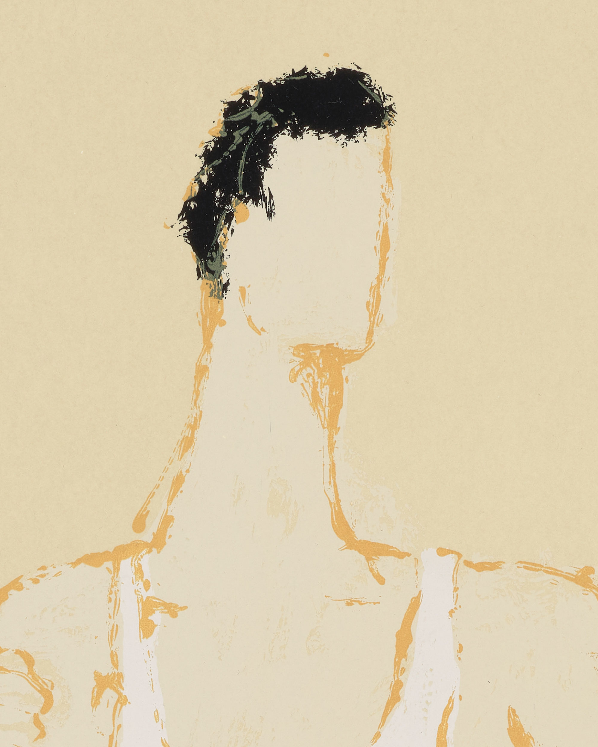 Kellen Hatanaka - Marathon 24 (detail), 30.5" x 17", silkscreen print with hand-painted embellishments, 2026