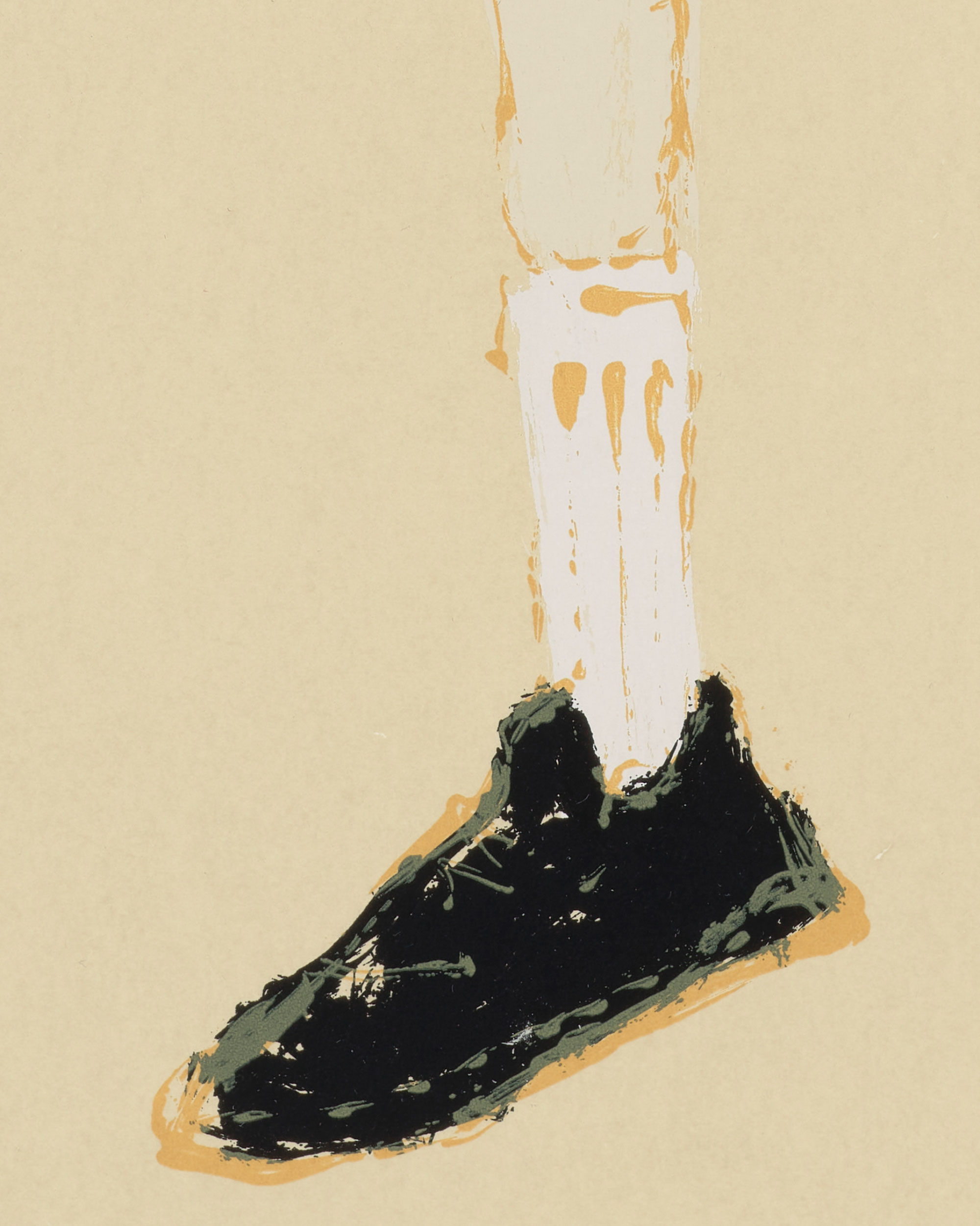 Kellen Hatanaka - Marathon 24 (detail), 30.5" x 17", silkscreen print with hand-painted embellishments, 2026