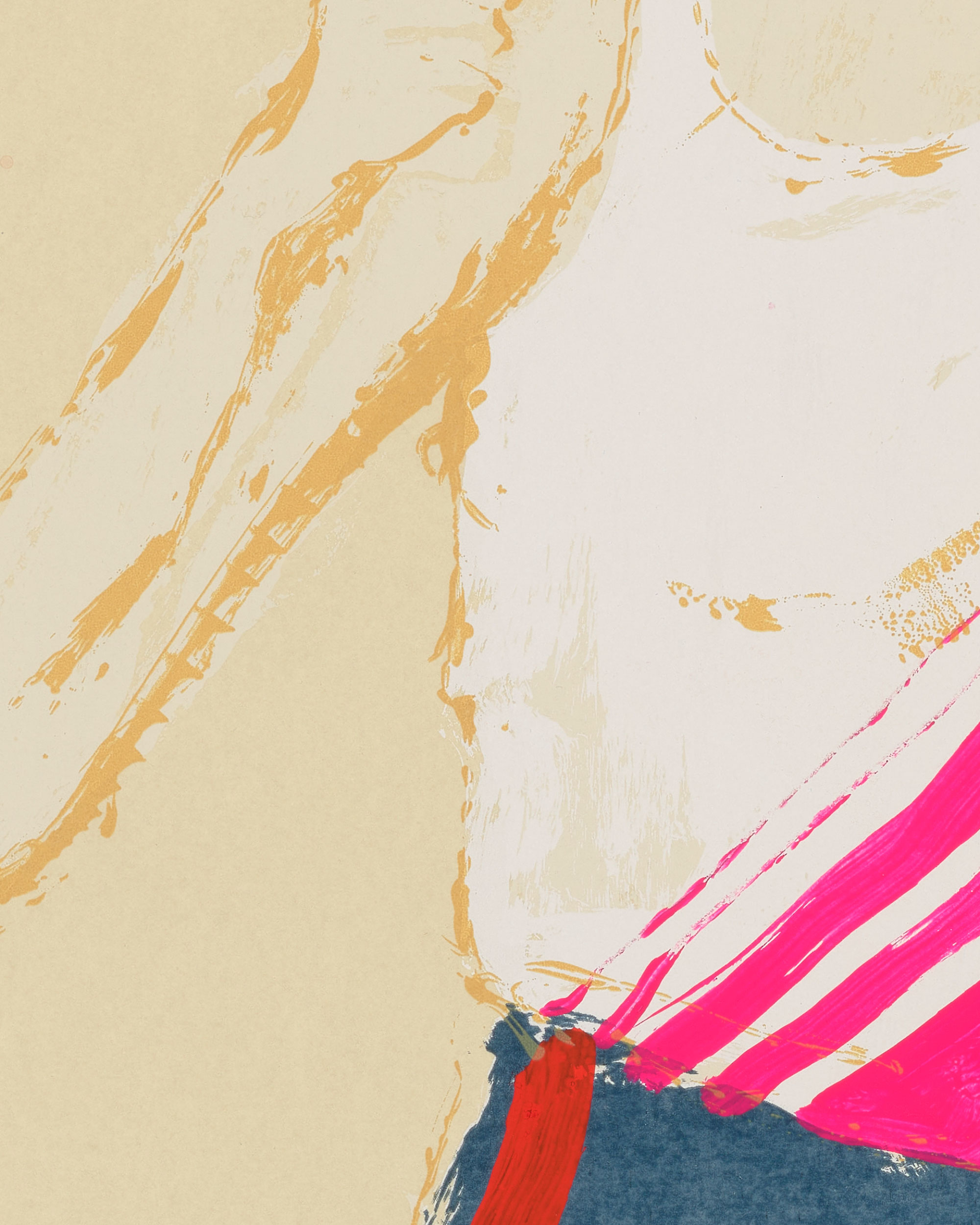 Kellen Hatanaka - Marathon 24 (detail), 30.5" x 17", silkscreen print with hand-painted embellishments, 2026