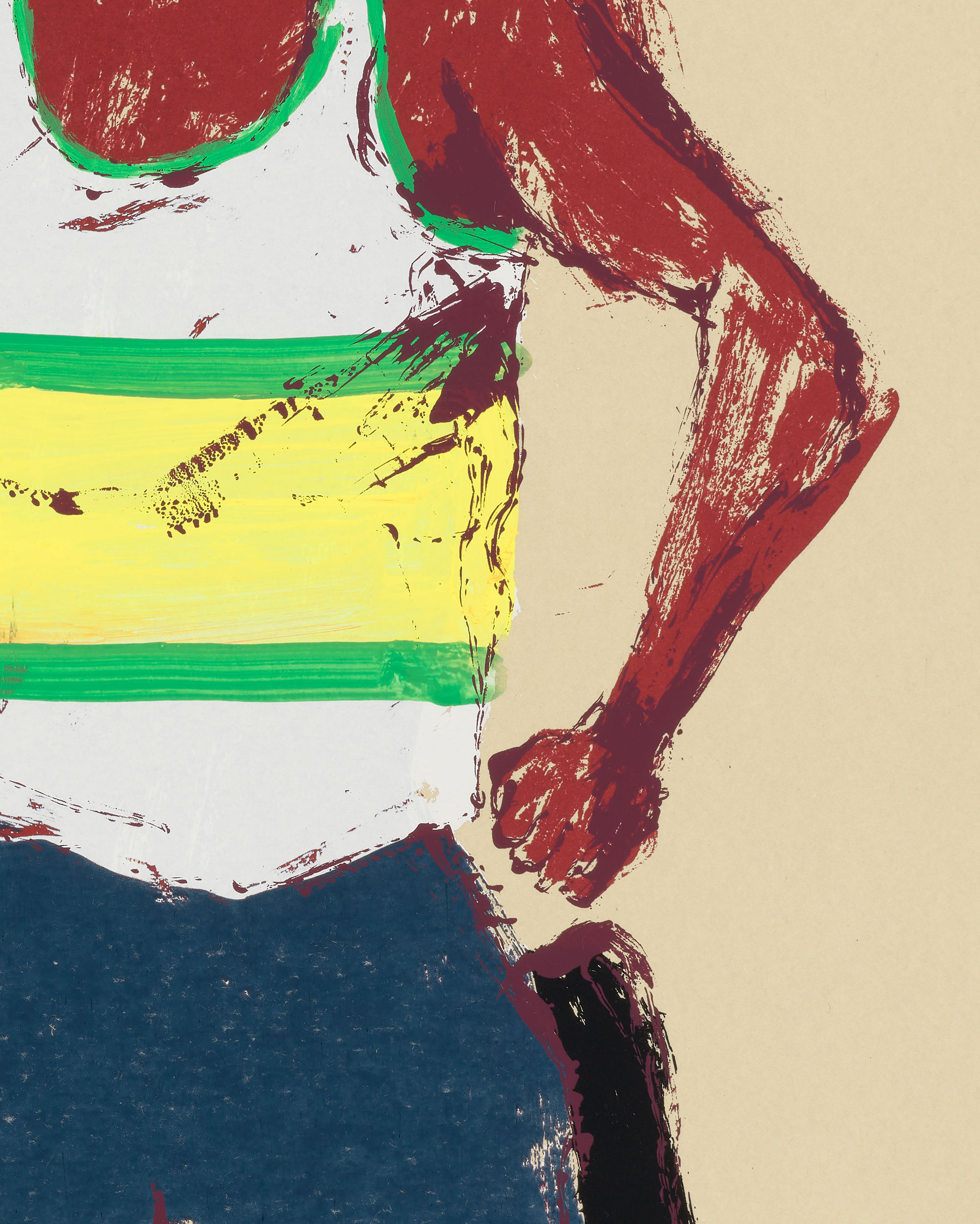 Kellen Hatanaka - Marathon 27 (detail), 30.5" x 17", silkscreen print with hand-painted embellishments, 2026