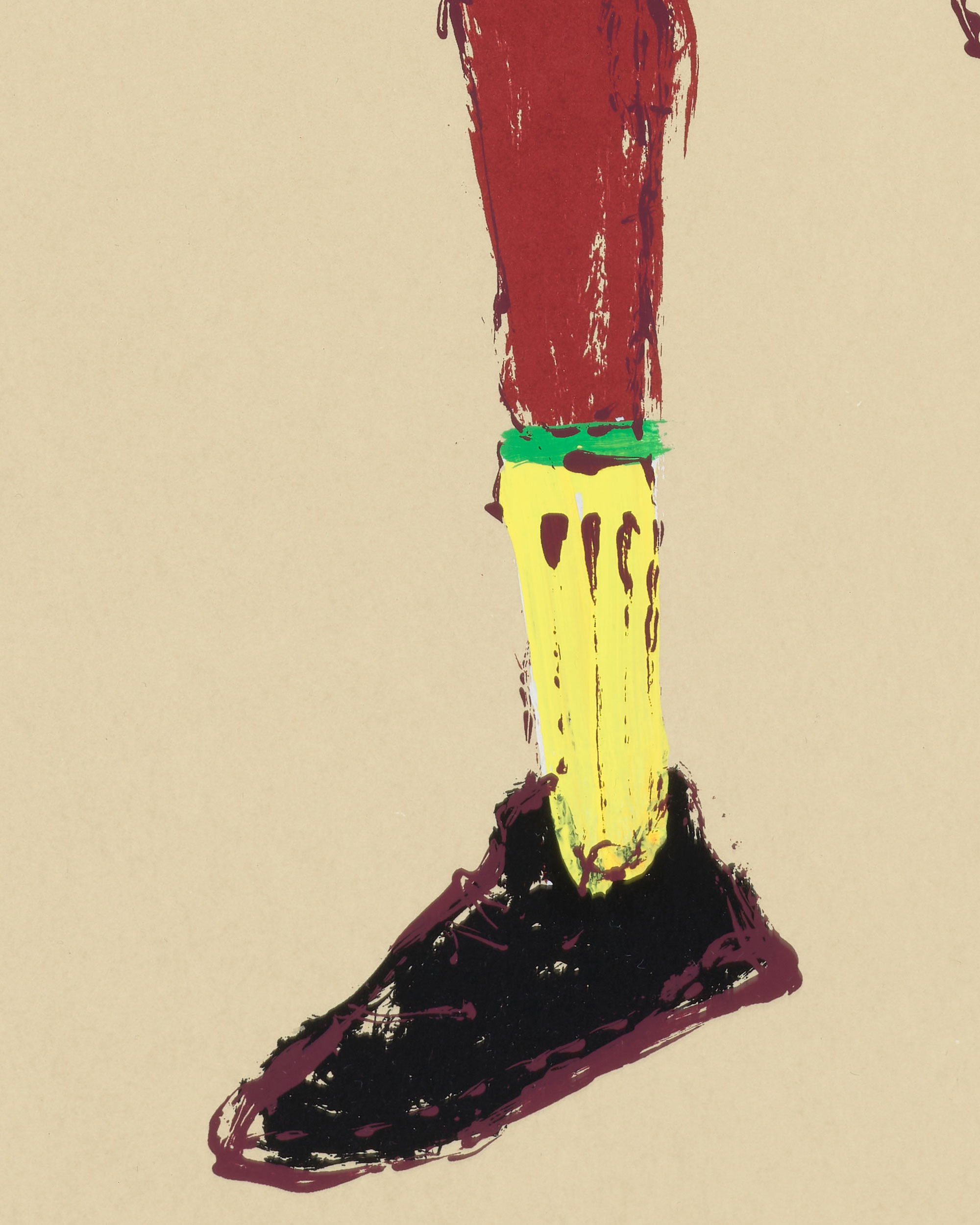 Kellen Hatanaka - Marathon 27 (detail), 30.5" x 17", silkscreen print with hand-painted embellishments, 2026
