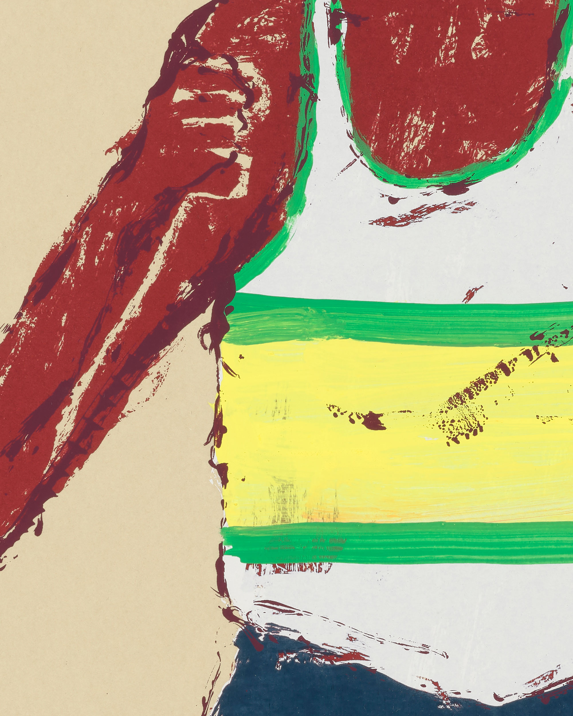 Kellen Hatanaka - Marathon 27 (detail), 30.5" x 17", silkscreen print with hand-painted embellishments, 2026